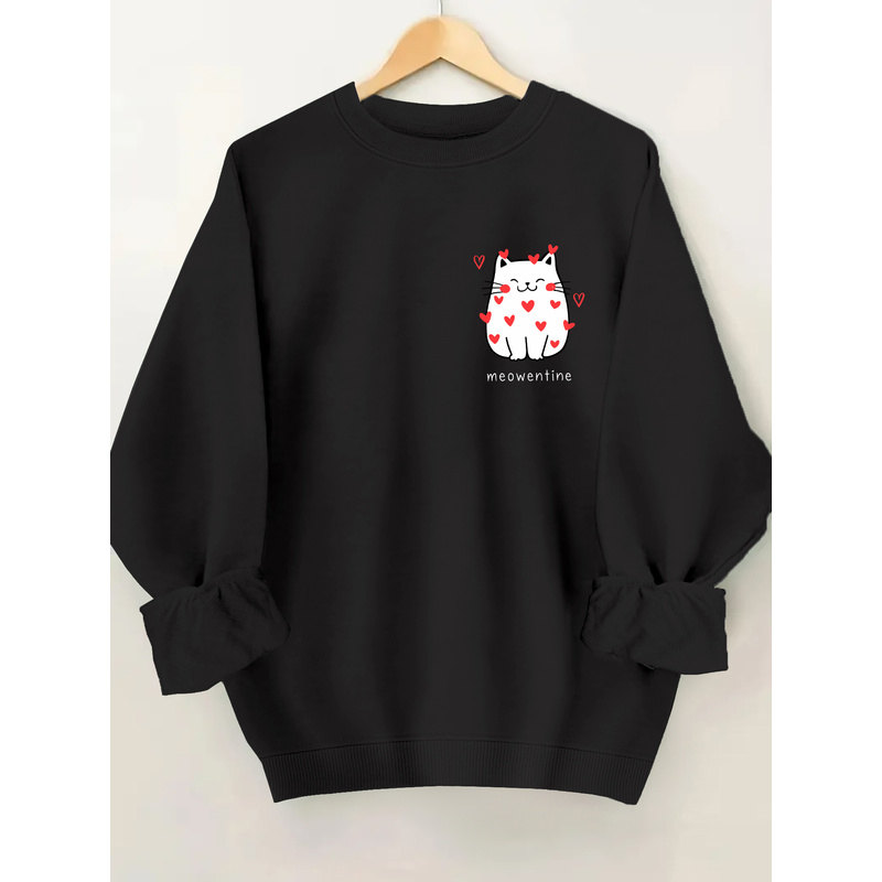 Winter Clothing Cute - เสื้อสเวตเตอร์แขนยาวลายแมวน่ารัก สไตล์ลำลอง เหมาะสำหรับใส่ในฤดูใบไม้ร่วงและฤดูใบไม้ผลิ เสื้อผ้าสำหรับผู้หญิง