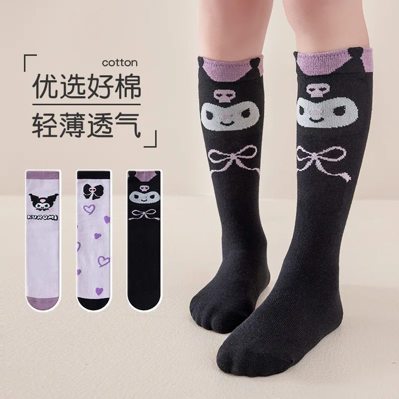 Winter Clothing Cute - ถุงเท้ายาวลายการ์ตูนน่ารักสำหรับเด็ก ถุงเท้าผ้าฝ้ายลายการ์ตูนสำหรับเด็กผู้หญิง พร้อมโบว์ สำหรับฤดูใบไม้ร่วงและฤดูหนาว ถุงเท้าอุ่นสำหรับเด็กผู้หญิง เหมาะเป็นของขวัญ