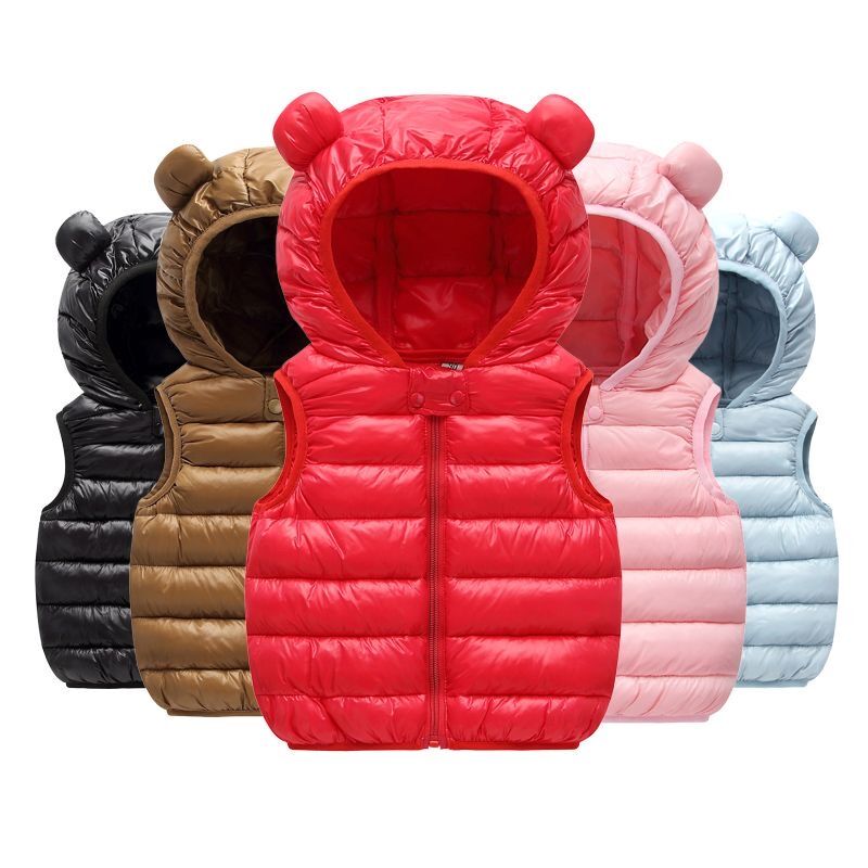 Winter Clothing For 1 Year Old Girl - เด็กทารกใหม่เด็กหญิงอบอุ่นลงเสื้อกั๊กฤดูใบไม้ร่วงฤดูหนาวผ้าฝ้ายเสื้อกั๊กหูเด็กOuterwearเสื้อผ้าเด็กHooded Jacketเสื้อกั๊ก