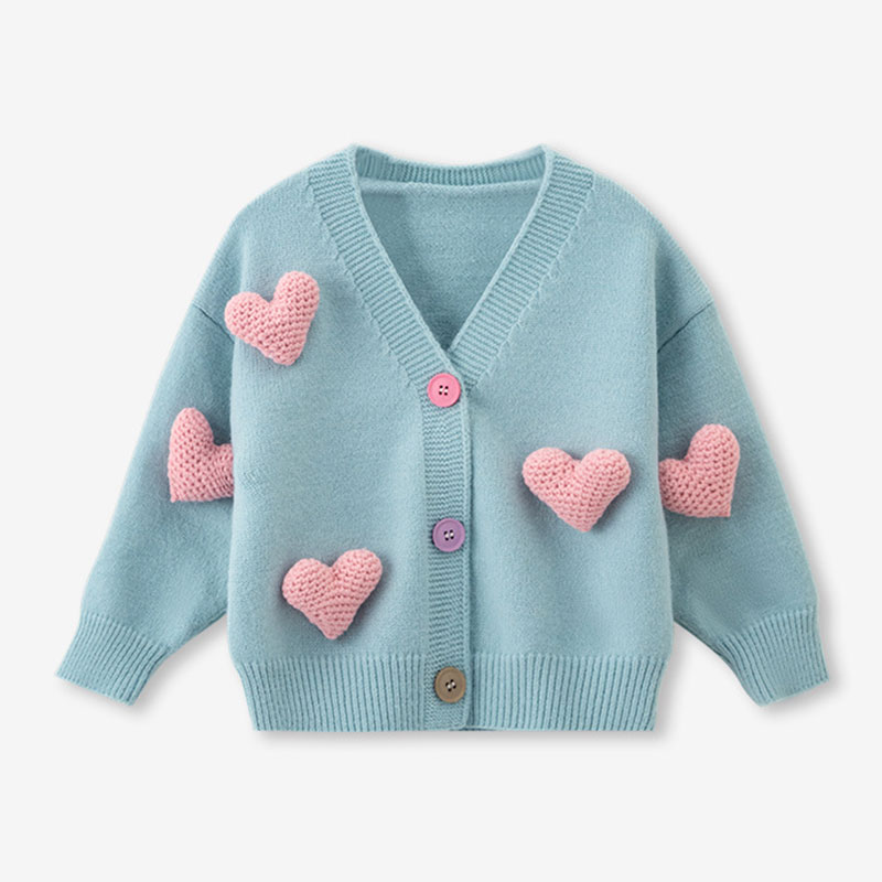 Winter Clothing For 1 Year Old Girl - หญิงเสื้อกันหนาวเสื้อสามมิติรักถักเสื้อสเวตเตอร์ถักฤดูใบไม้ร่วงฤดูหนาวเสื้อผ้าเด็กผู้หญิงเกาหลีเสื้อผ้าเด็ก 2-8Y
