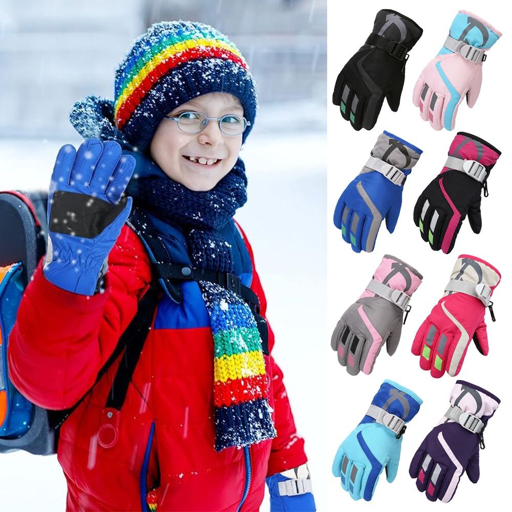 Waterproof Mitten Ski - ถุงมือสกีเด็กน่ารักกันลม ถุงมือกันน้ำกันลื่น ถุงมือเด็กหนาอุ่น ฤดูหนาวต้องมี