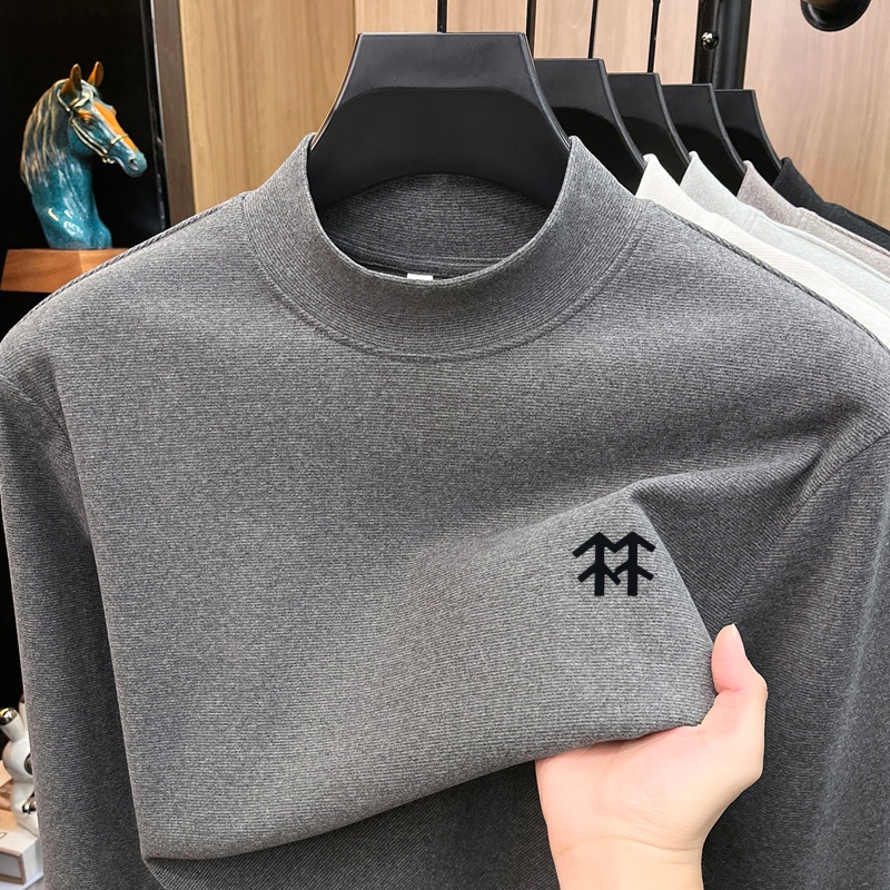Winter Clothing Fashion - เสื้อยืดพิมพ์ลายสำหรับผู้ชาย ให้ความอบอุ่นในฤดูใบไม้ร่วงและฤดูหนาว แฟชั่นสบายๆ แขนยาว คอทรงโอ เสื้อชั้นในที่ประณีตและใช้งานได้หลากหลาย
