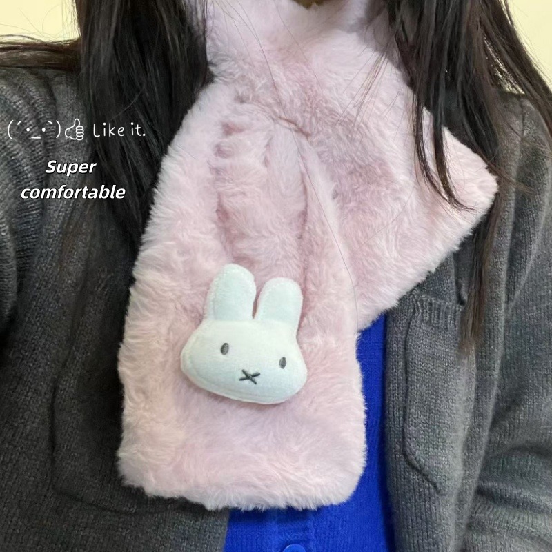 ผ้าพันคอสีขาวลายมิฟฟี่ |   ผ้า - Winter Clothing Cute บทวิจารณ์และราคา