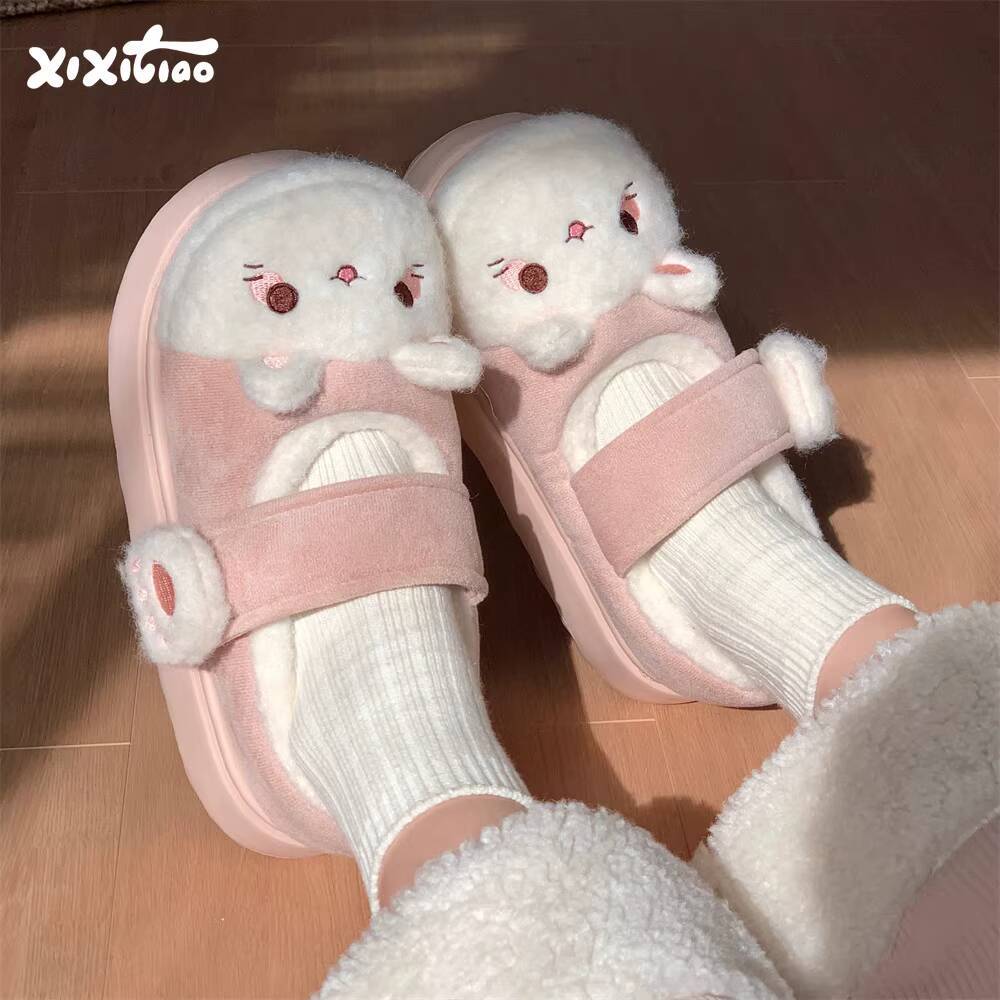 รองเท้าแตะใส่ในบ้านลายแมวน่ารั - Winter Clothing Material บทวิจารณ์และราคา