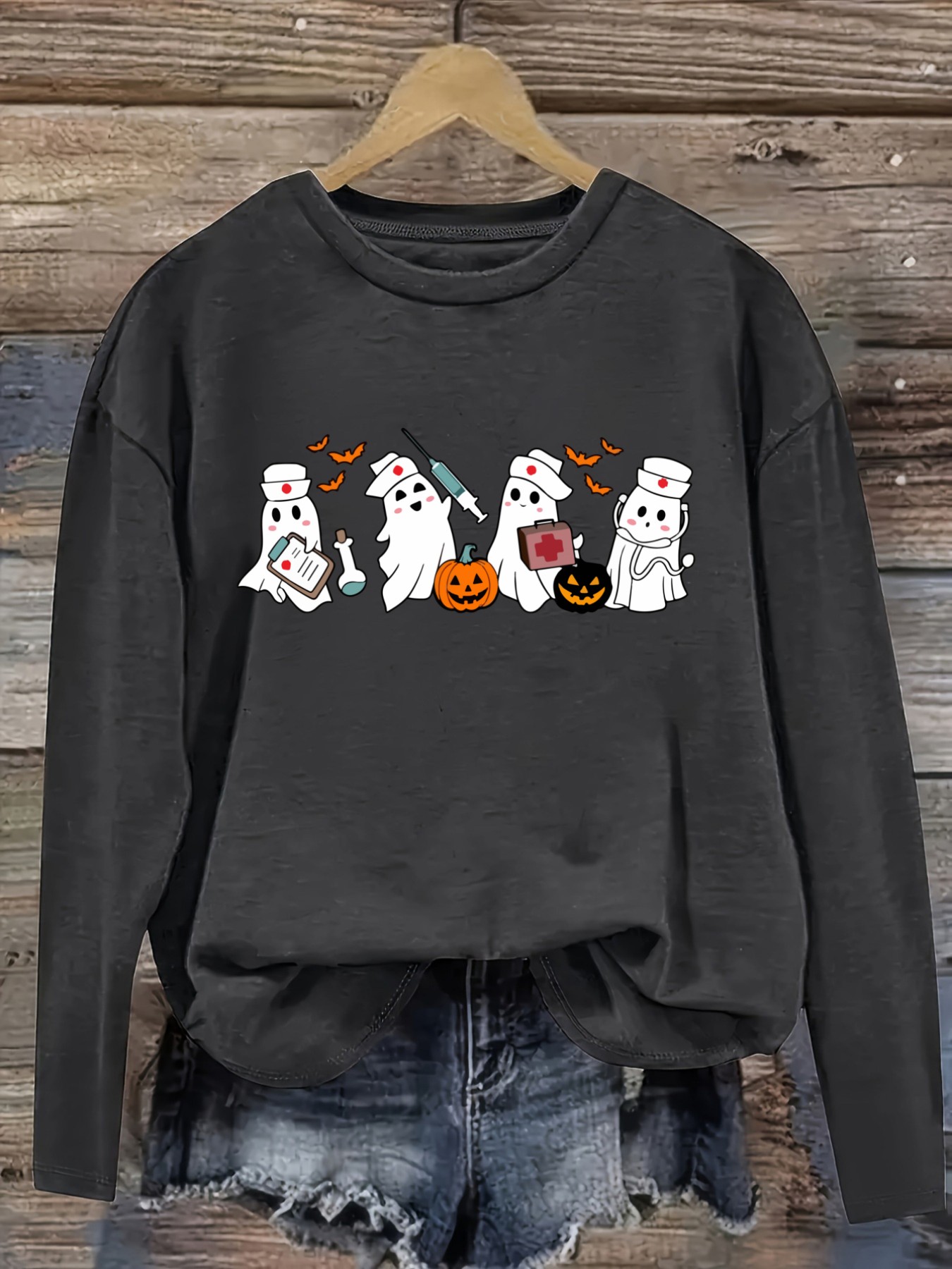 เสื้อยืดแขนยาวคอกลมลำลองสำหรับ - Winter Clothing Cute บทวิจารณ์และราคา