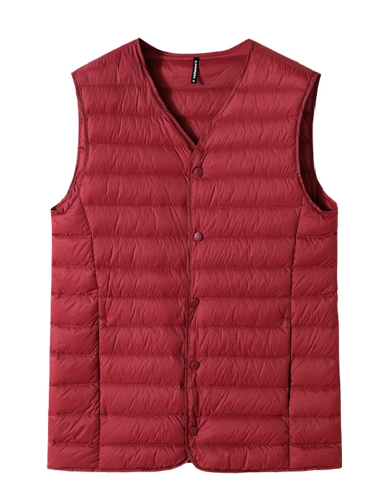 เสื้อกั๊กผู้ชายคอวีใหม่2023ฤดู - Padded Vest Gilet บทวิจารณ์และราคา