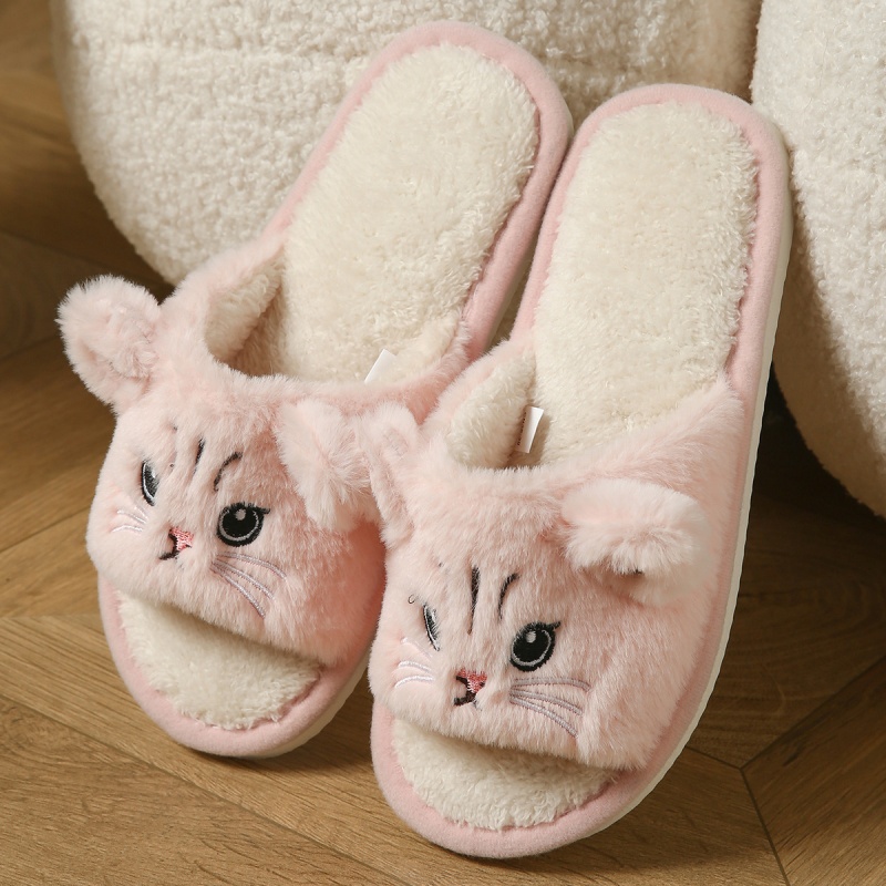 รองเท้าแตะขนนุ่มลายแมวน่ารักสำ - Winter Clothing Material บทวิจารณ์และราคา