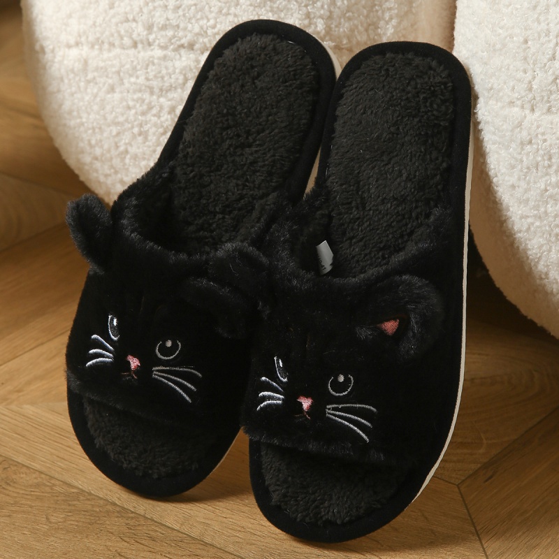 รองเท้าแตะขนนุ่มลายแมวน่ารักสำ - Winter Clothing Material บทวิจารณ์และราคา
