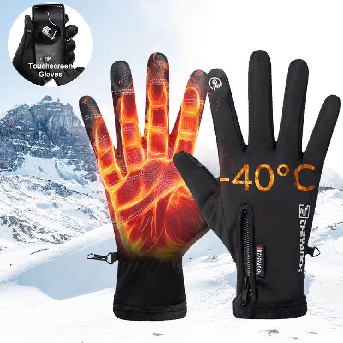 ถุงมือฤดูหนาวกันน้ำหน้าจอสัมผั - Waterproof Mitten Ski บทวิจารณ์และราคา