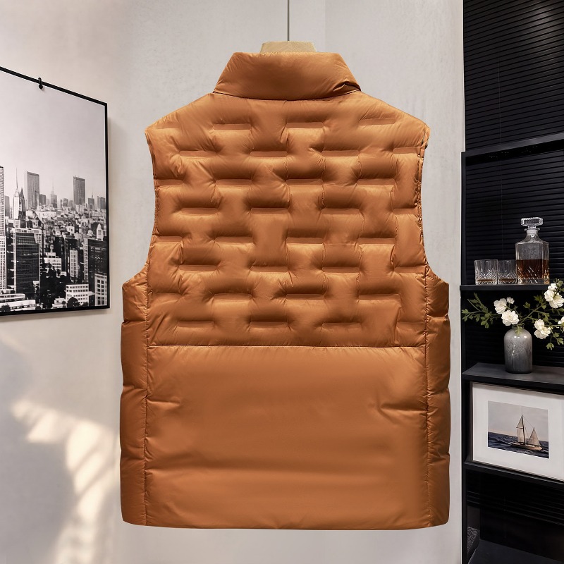 เสื้อกั๊กผู้ชายคอตั้งผ้าฝ้ายสำ - Padded Vest Gilet บทวิจารณ์และราคา